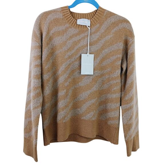 Everlane SZ XS The Alpaca Tiger Jacquard Crewneck Wool Cotton NWT - Picture 2 of 5